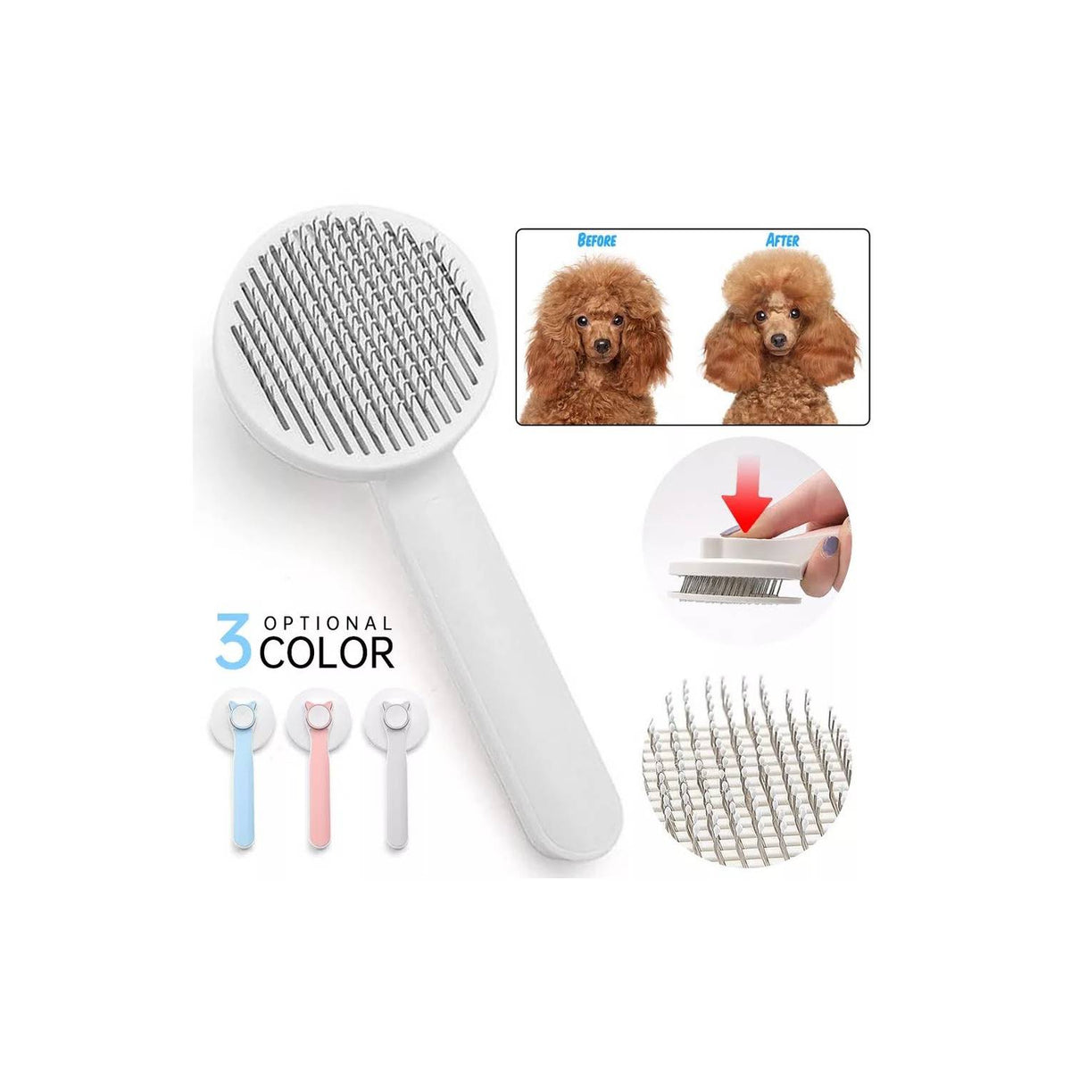 Cepillo removedor de pelo con boton