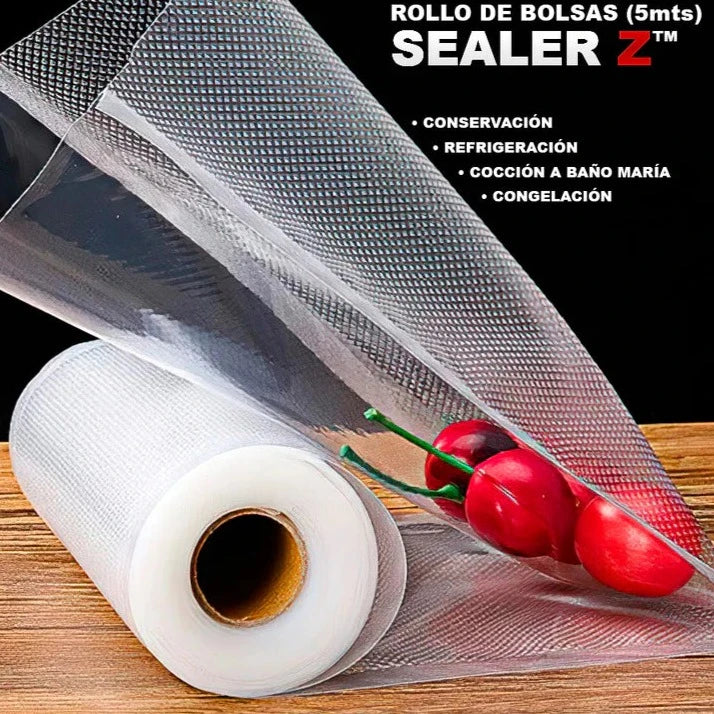 Selladora de alimentos al vacío SEALER Z® - ¡SOLO X HOY! Rollo de bolsas (5mts) GRATIS